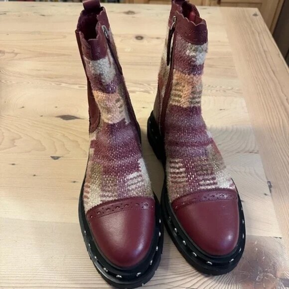 Free People Burgundy and Multicolor Knit Ankle Boots - Picture 11 of 11